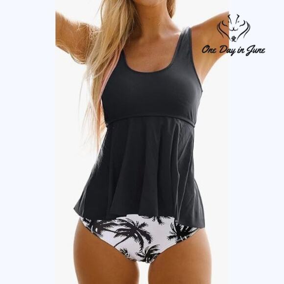 Beachsissi Ruffle Hem Tankini Swimsuit Size S - Picture 1 of 6